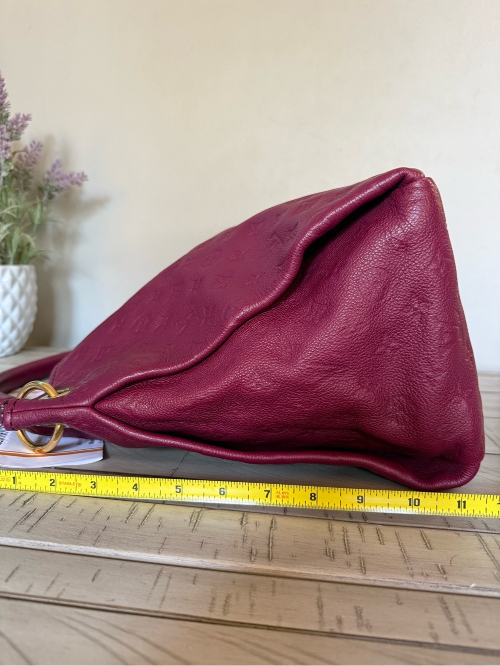 Louis Vuitton Monogram Empreinte Artsy MM Leather Shoulder Bag Raspberry - Picture 8 of 11